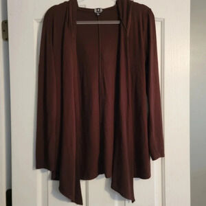 B+B hooded burgundy cardigan